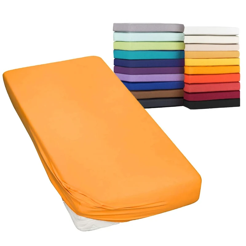 Spannbetttuch 180x200 - 200x220 cm auch für Wasserbett 160g/m² Line green Moon