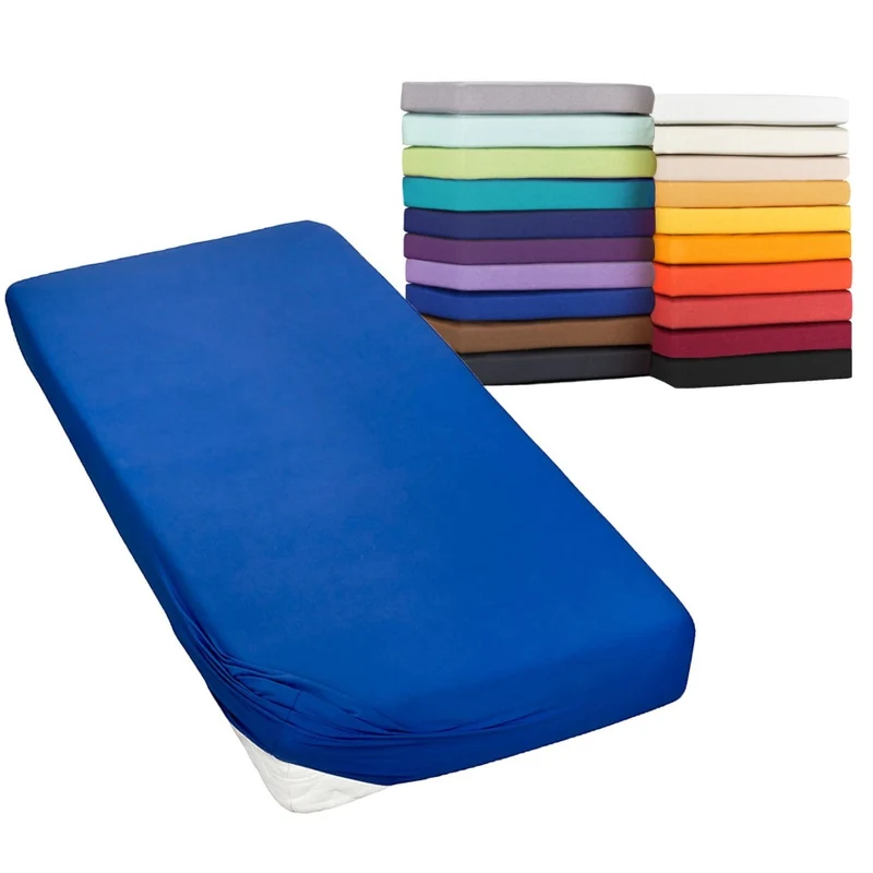 Spannbetttuch 180x200 - 200x220 cm auch für Wasserbett 160g/m² Line green Moon