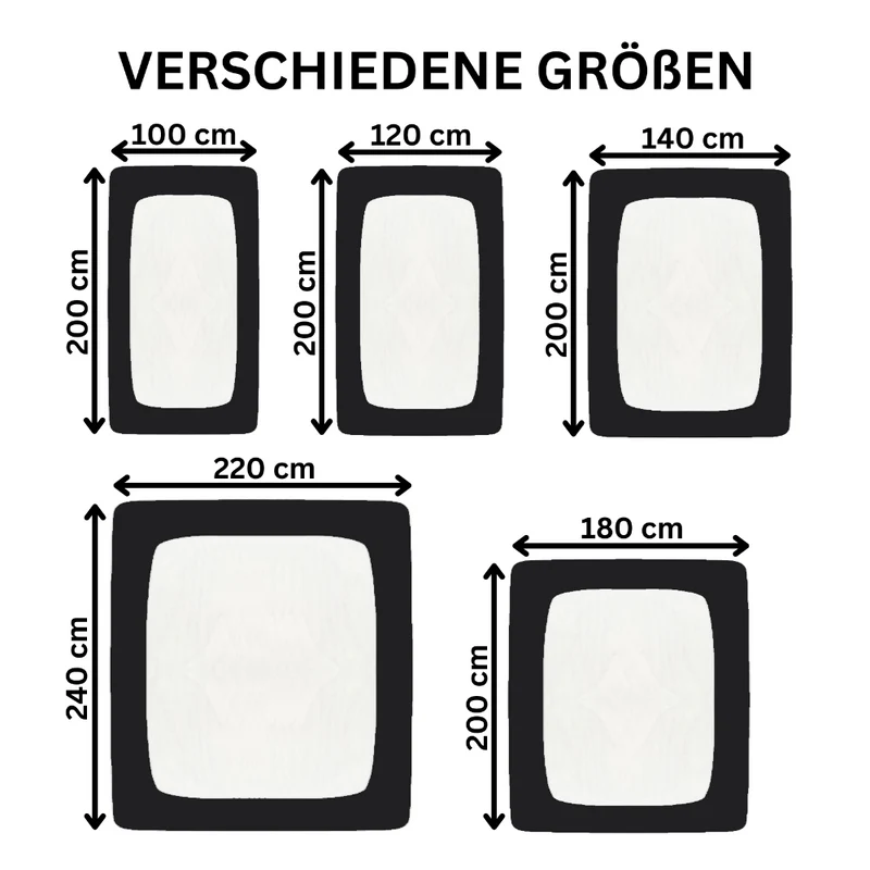 Spannbetttuch 180x200 - 200x220 cm auch für Wasserbett 160g/m² Line green Moon