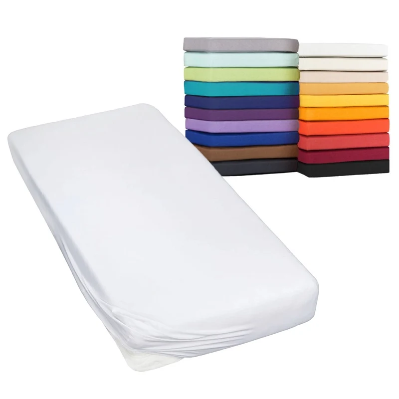 Spannbetttuch 180x200 - 200x220 cm auch für Wasserbett 160g/m² Line green Moon