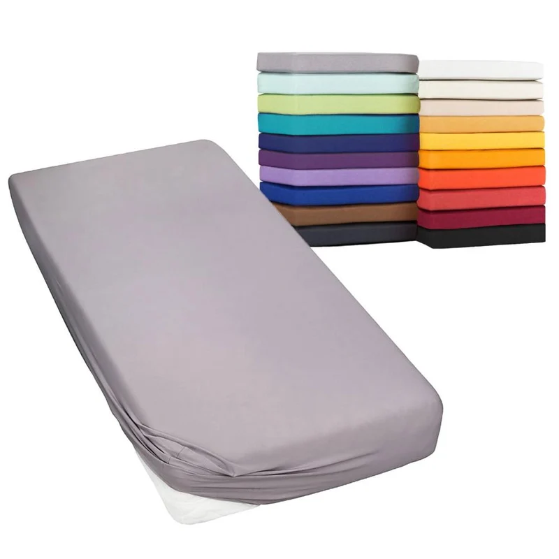 Spannbetttuch 140x200-160x220 cm Spannbettlaken 160g/m² Jersey Moon Line green