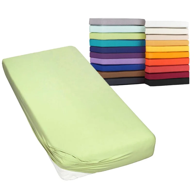 Spannbetttuch 140x200-160x220 cm Spannbettlaken 160g/m² Jersey Moon Line green