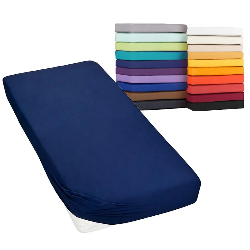 Spannbetttuch 120x200-130x220 cm Spannbettlaken 160g/m² Jersey Moon Line green