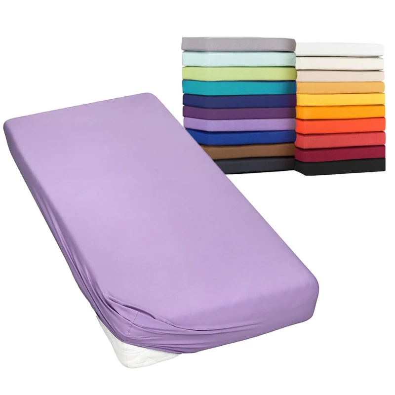 Spannbetttuch 90x200-100x220 cm auch für Wasserbett 160g/m² Line green Moon