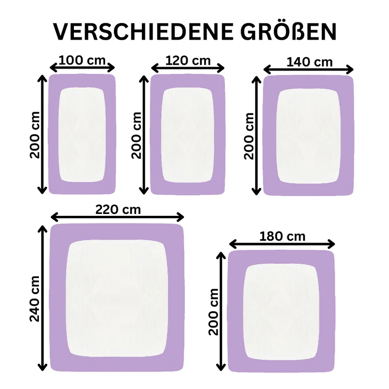 Spannbetttuch 90x200-100x220 cm auch für Wasserbett 160g/m² Line green Moon