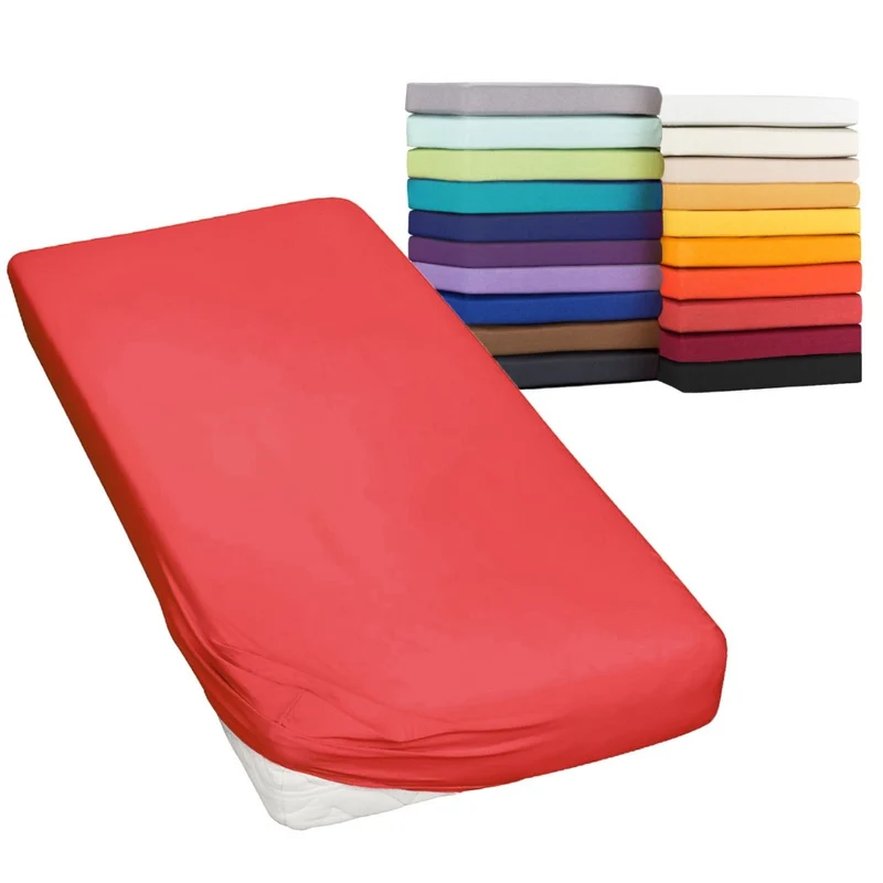 Spannbetttuch 90x200-100x220 cm auch für Wasserbett 160g/m² Line green Moon