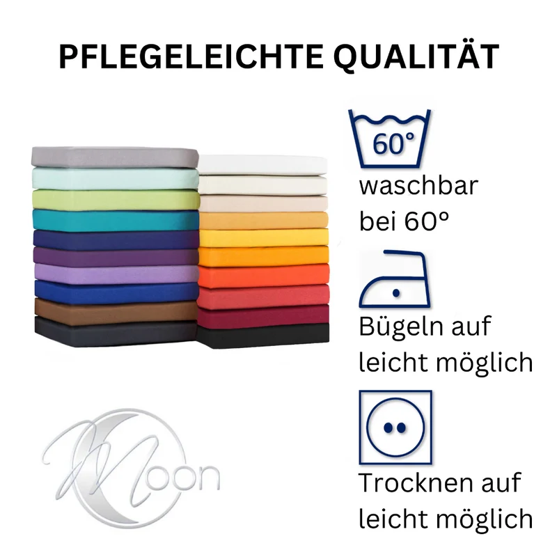 Spannbetttuch 90x200-100x220 cm auch für Wasserbett 160g/m² Line green Moon