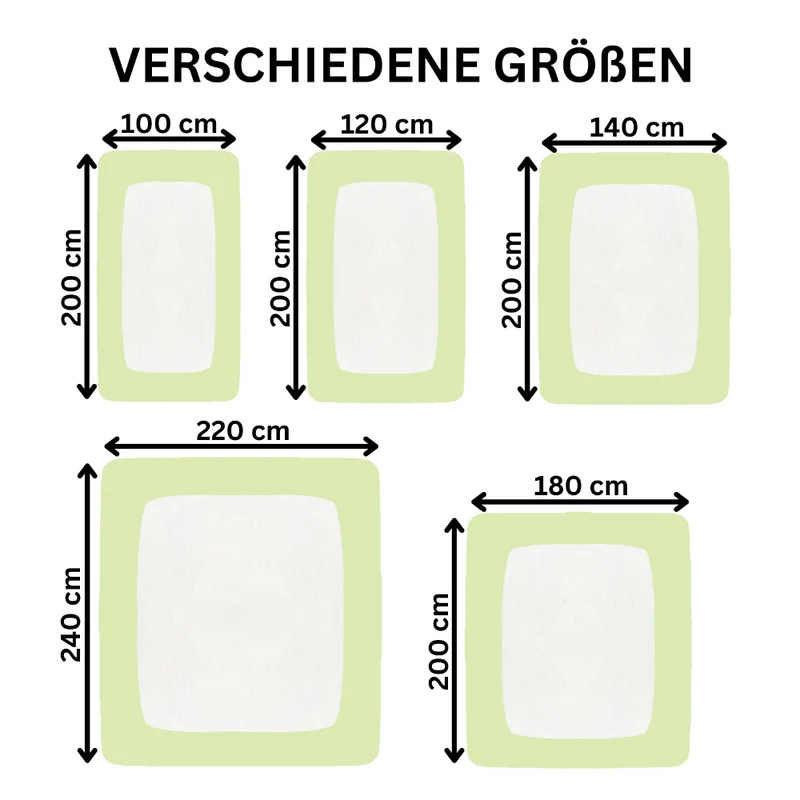 Spannbetttuch 90x200-100x220 cm auch für Wasserbett 160g/m² Line green Moon