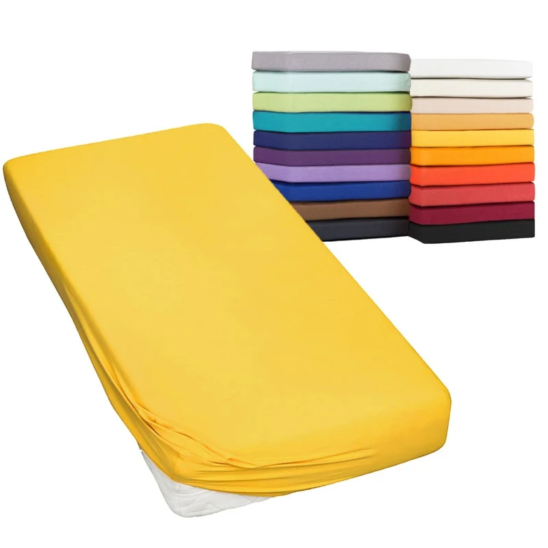 Spannbetttuch 90x200-100x220 cm auch für Wasserbett 160g/m² Line green Moon