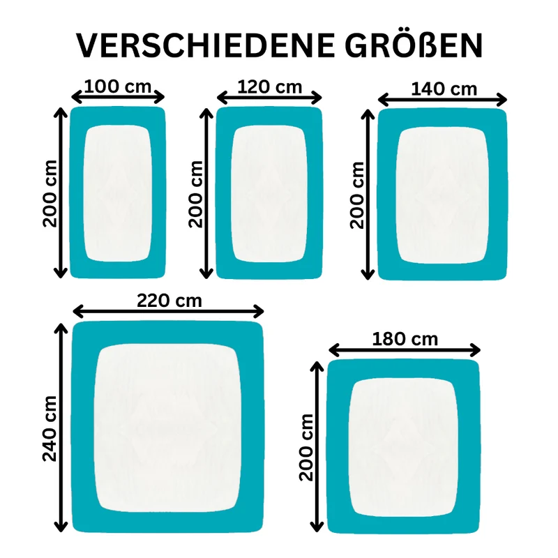 Spannbetttuch 90x200-100x220 cm auch für Wasserbett 160g/m² Line green Moon