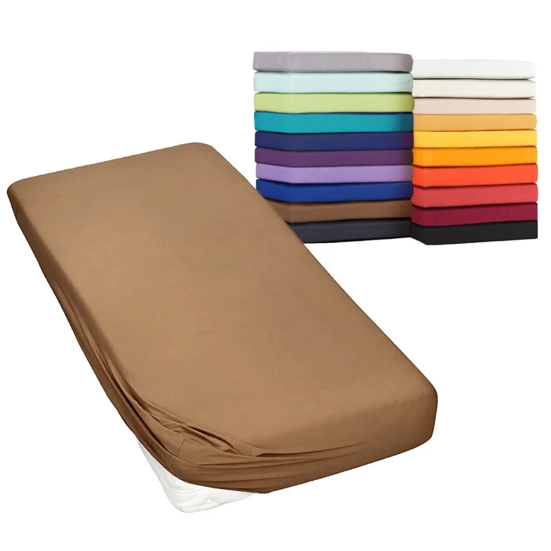Spannbetttuch 90x200-100x220 cm auch für Wasserbett 160g/m² Line green Moon