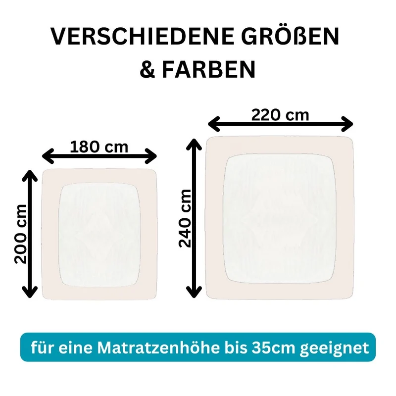 MOON Line silver XXL Spannbettlaken 200x220 - 220x240 190g/m² Spannbetttuch