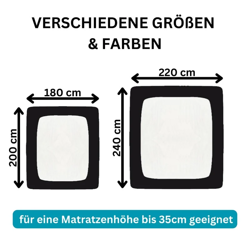 MOON Line silver XXL Spannbettlaken 200x220 - 220x240 190g/m² Spannbetttuch