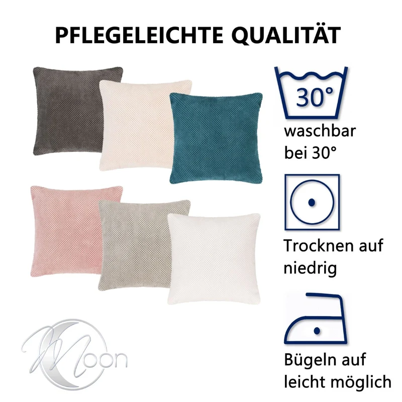 Moon - 2er Pack Kissenbezug mit Noppen Struktur - Serie Piano