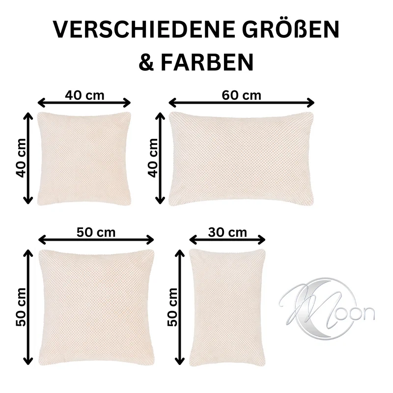 Moon - 2er Pack Kissenbezug mit Noppen Struktur - Serie Piano
