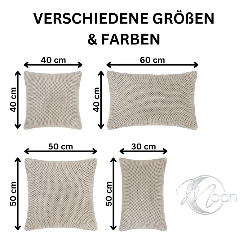 Moon - 2er Pack Kissenbezug mit Noppen Struktur - Serie Piano