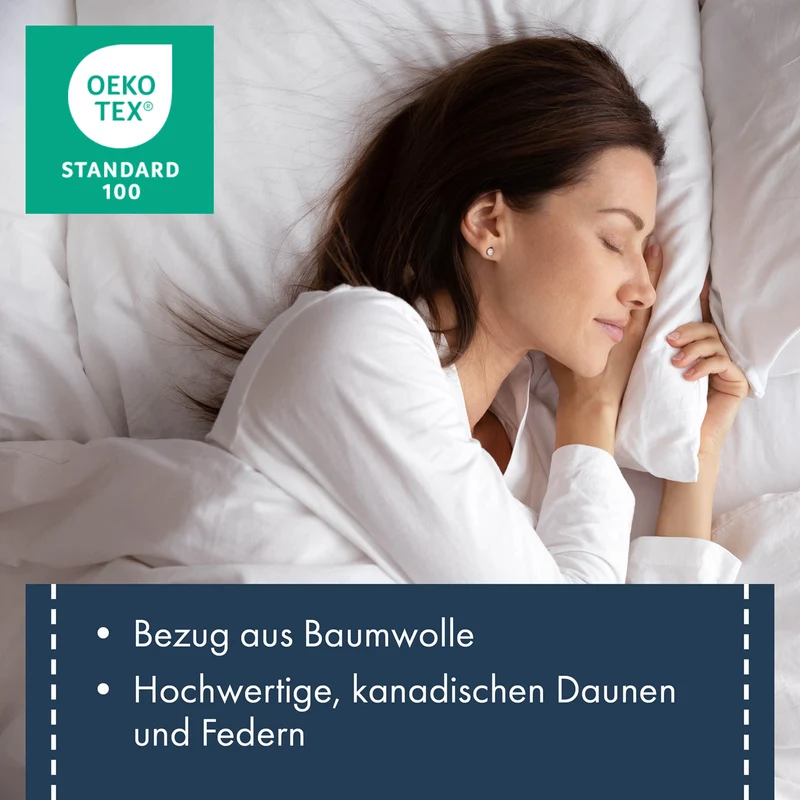 Moon Kopfkissen mit 3 Kammern aus canadischen Daunen und Federn