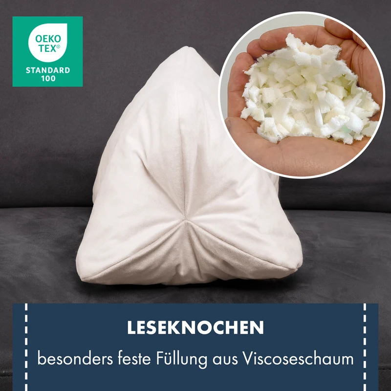 Moon Leseknochen mit 330g Viscoschaumflocken ca. 24x42 cm extra fest