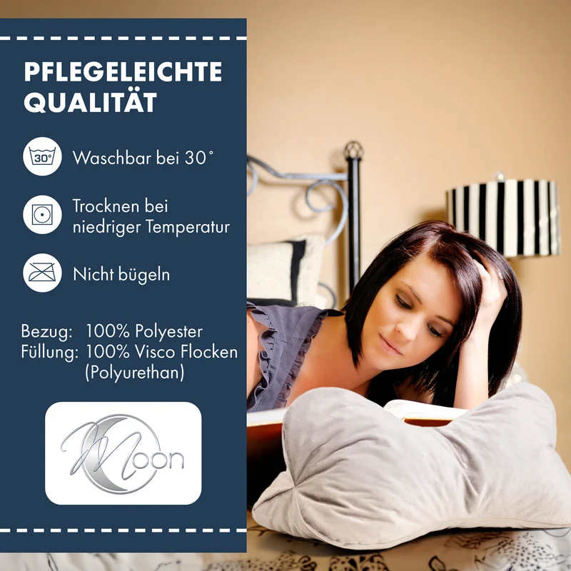 Moon Leseknochen mit 330g Viscoschaumflocken ca. 24x42 cm extra fest