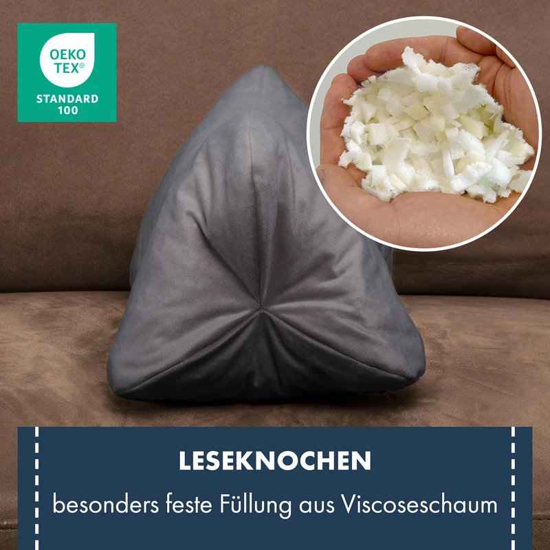 Moon Leseknochen mit 330g Viscoschaumflocken ca. 24x42 cm extra fest