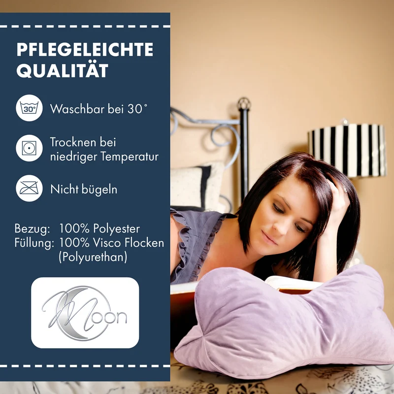 Moon Leseknochen mit 330g Viscoschaumflocken ca. 24x42 cm extra fest
