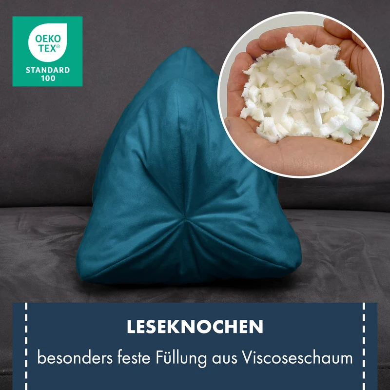 Moon Leseknochen mit 330g Viscoschaumflocken ca. 24x42 cm extra fest
