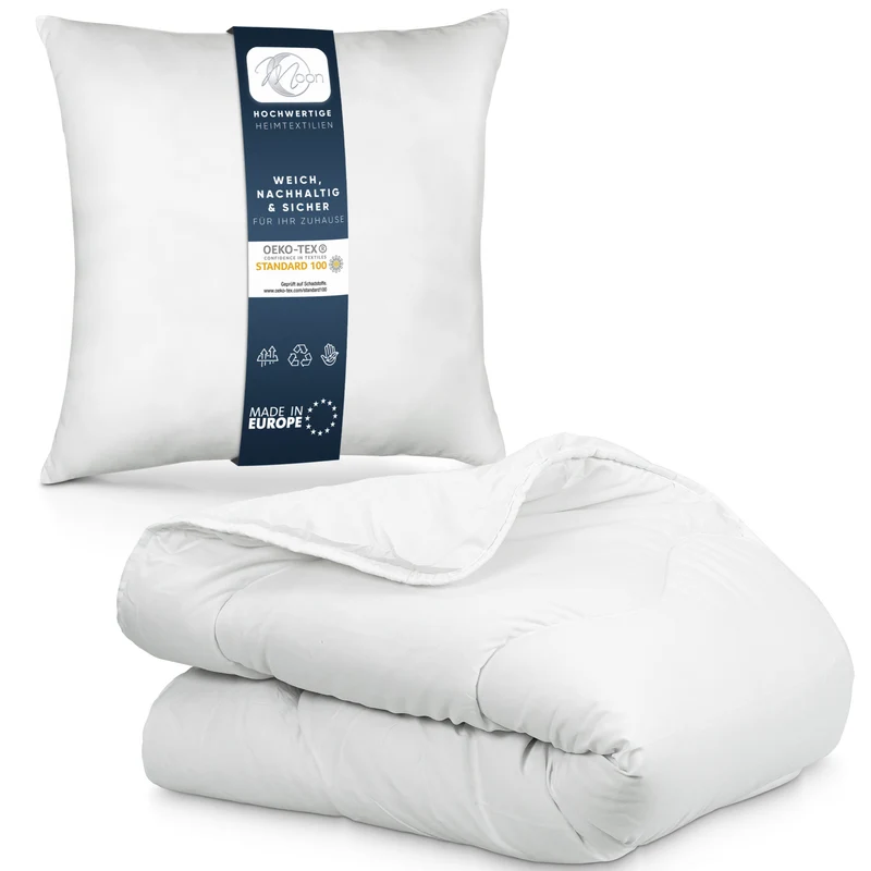 MOON Bettenset Ganzjahresdecke inkl. Kopfkissen 100% Polyester