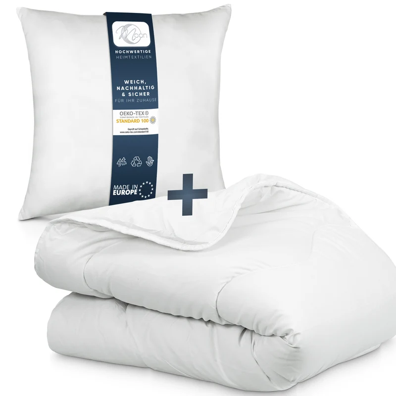 MOON Bettenset Ganzjahresdecke inkl. Kopfkissen 100% Polyester