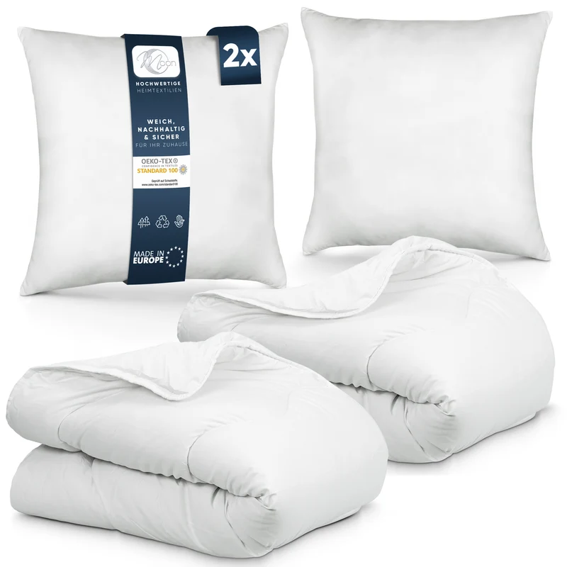 MOON Bettenset Ganzjahresdecke inkl. Kopfkissen 100% Polyester