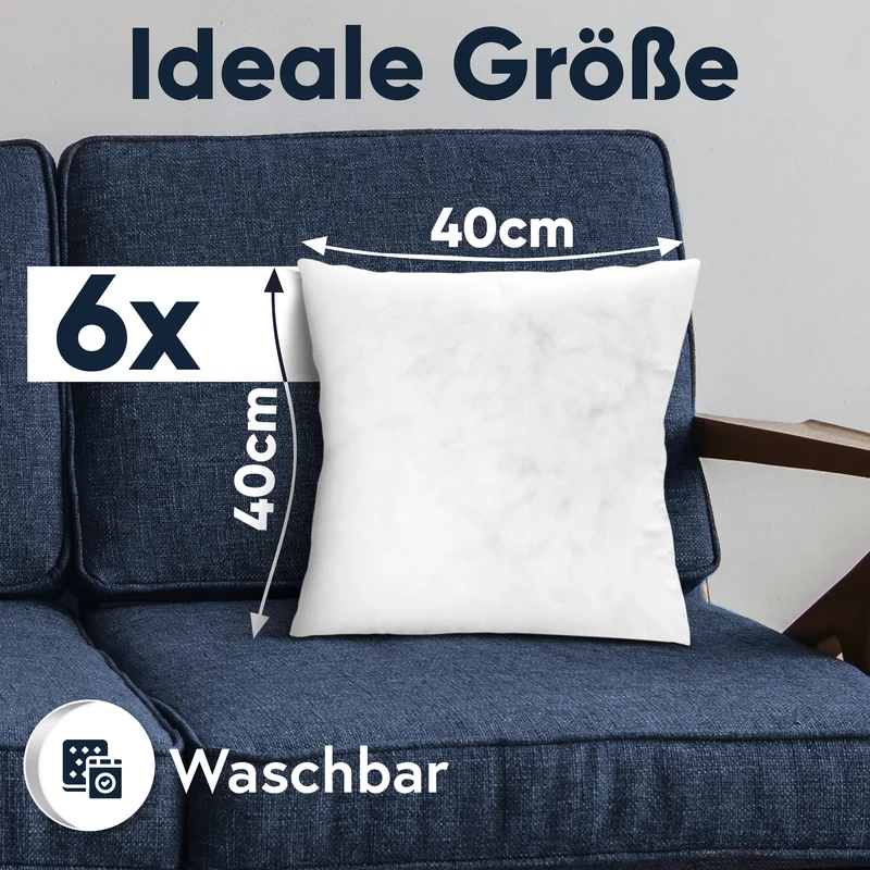 6er Pack Füllkissen Innenkissen fest gefüllt Hohlfaser Polyester Nonwoven Moon