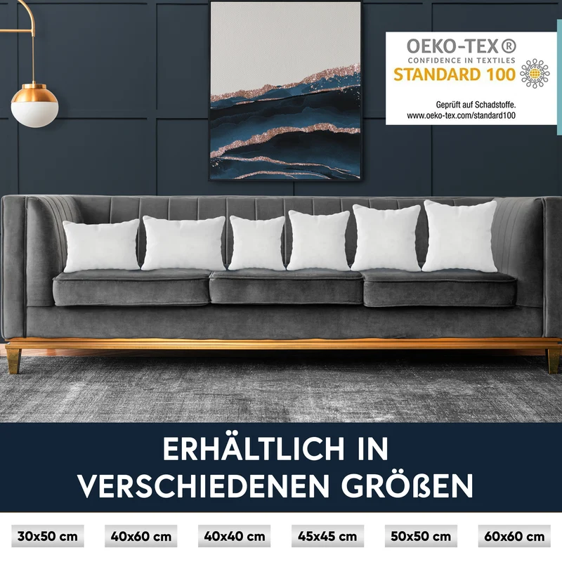 6er Pack Füllkissen Innenkissen fest gefüllt Hohlfaser Polyester Nonwoven Moon