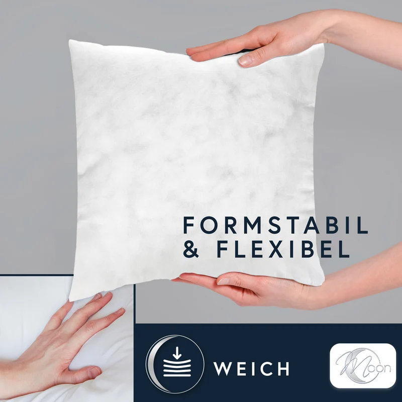 6er Pack Füllkissen Innenkissen fest gefüllt Hohlfaser Polyester Nonwoven Moon
