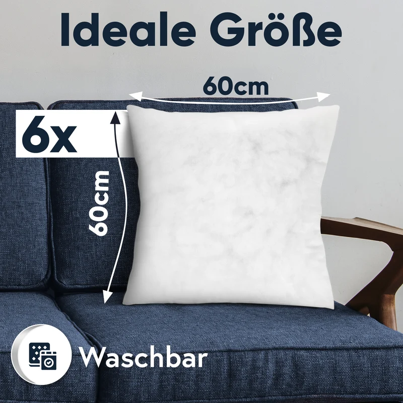 6er Pack Füllkissen Innenkissen fest gefüllt Hohlfaser Polyester Nonwoven Moon