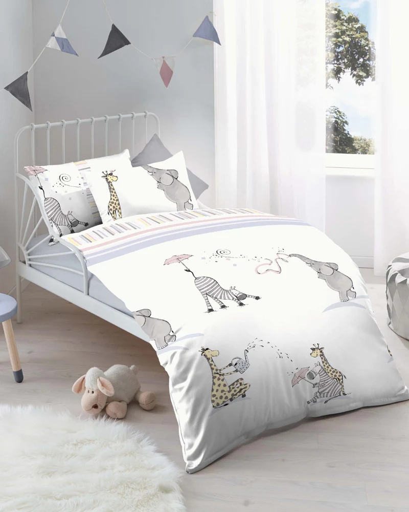 Kaeppel Kinderbettwäsche Bettwäsche 100% Baumwolle Friends 283 hellblau 135x200