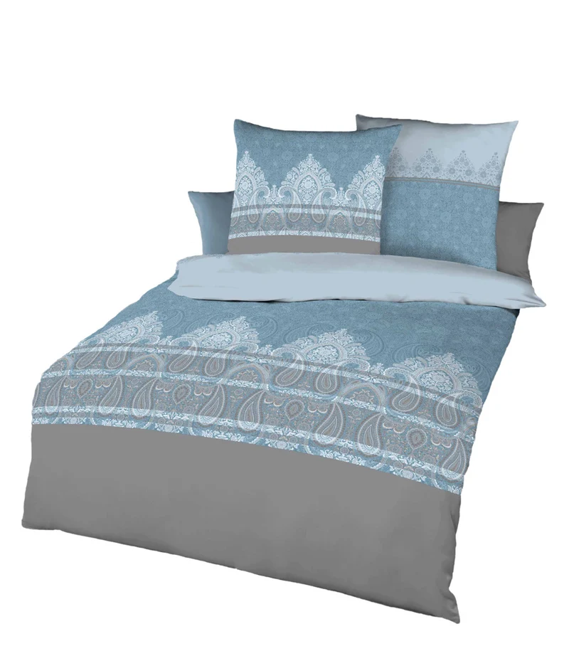 Kaeppel Biber Bettwäsche 100% Baumwolle Mahalia hellblau 155x220