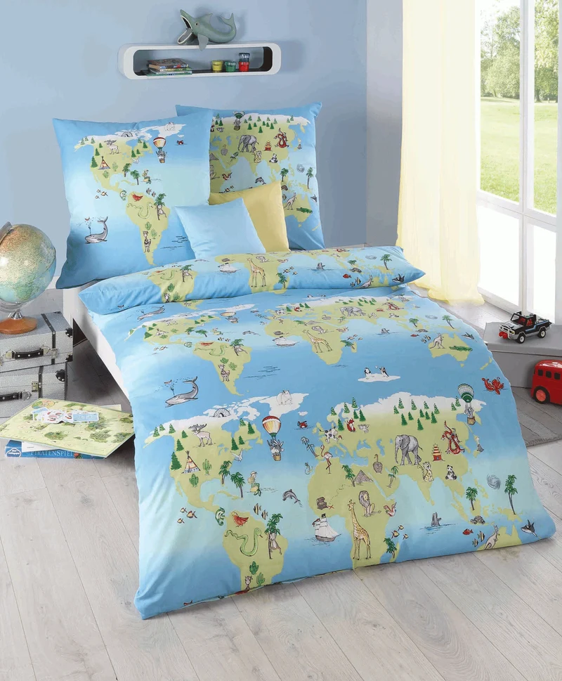 Kaeppel Babybettwäsche Kinderbettwäsche Around The World 100x135 /40x60