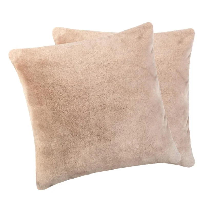 2er Pack Kissenbezug 50x50 cm Cashmere Feeling Kissenhülle 500g/m² Moon Flanell
