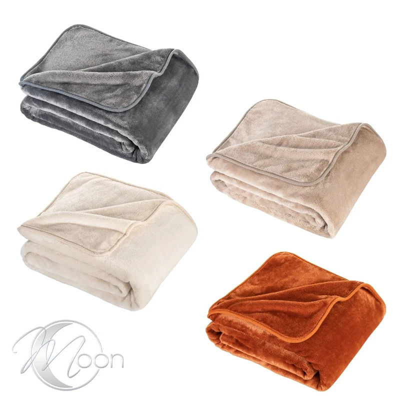 Kuscheldecke 150x200 cm Wohndecke 100% Polyester 500g/m² Flanell Moon Arktis