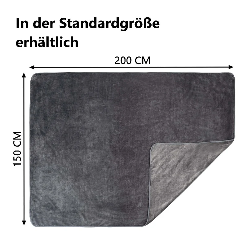Kuscheldecke 150x200 cm Wohndecke 100% Polyester 500g/m² Flanell Moon Arktis