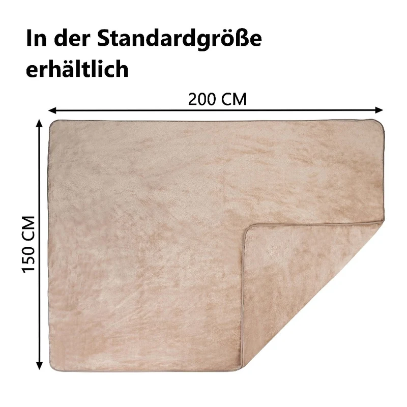Kuscheldecke 150x200 cm Wohndecke 100% Polyester 500g/m² Flanell Moon Arktis