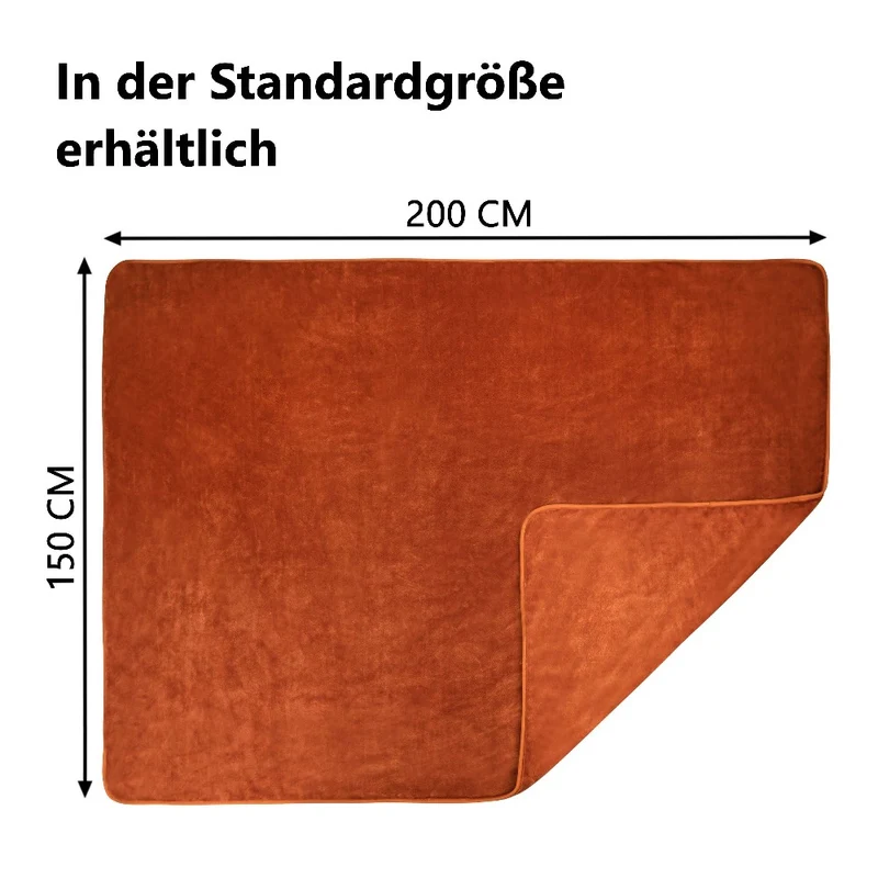 Kuscheldecke 150x200 cm Wohndecke 100% Polyester 500g/m² Flanell Moon Arktis