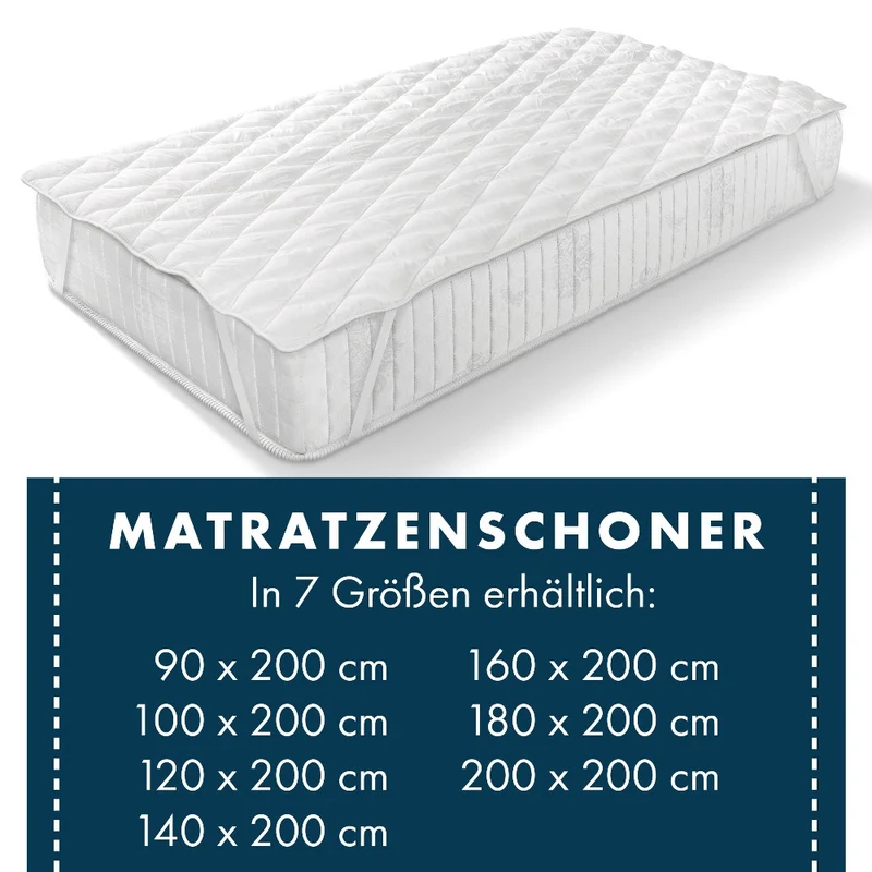 MOON Matratzenschoner mit elastischen Eckbändern 500g/m² Unterbett Karosteppung