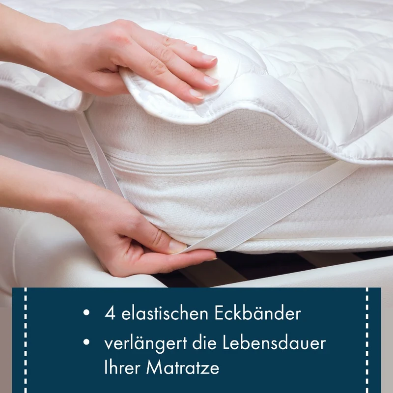 MOON Matratzenschoner mit elastischen Eckbändern 500g/m² Unterbett Karosteppung