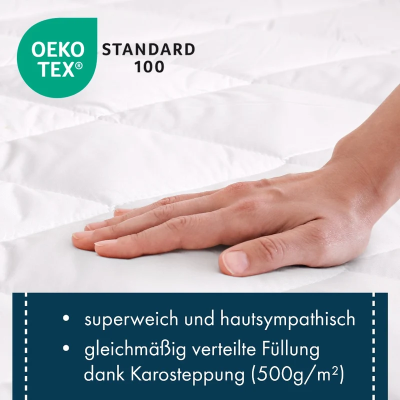 MOON Matratzenschoner mit elastischen Eckbändern 500g/m² Unterbett Karosteppung