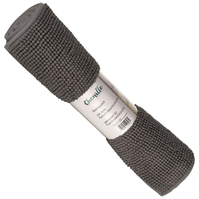 MOON - Badvorleger rutschfest aus 100% Polyester 50x70 60x100 70x120 Badematte Chenille - ca. 1600 g/m²