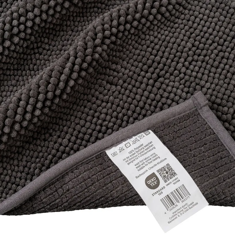 MOON - Badvorleger rutschfest aus 100% Polyester 50x70 60x100 70x120 Badematte Chenille - ca. 1600 g/m²
