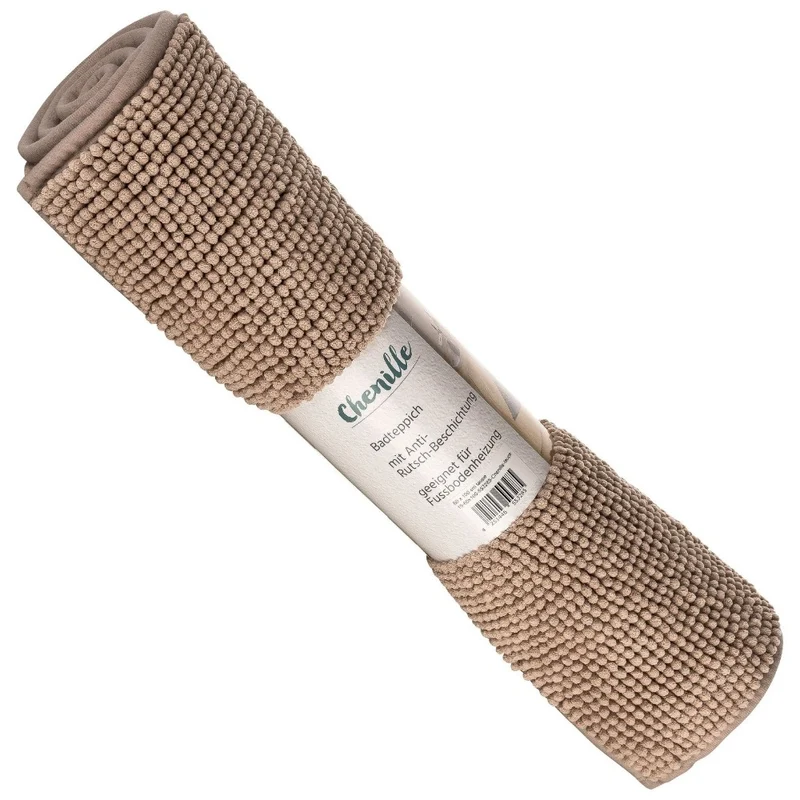 MOON - Badvorleger rutschfest aus 100% Polyester 50x70 60x100 70x120 Badematte Chenille - ca. 1600 g/m²