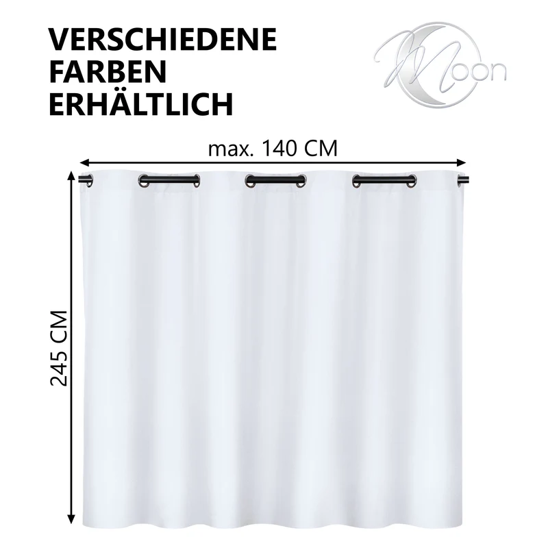 Moon Vorhang Ocean 70% Blickdicht Ösenvorhang 140x245cm verdunkelnd