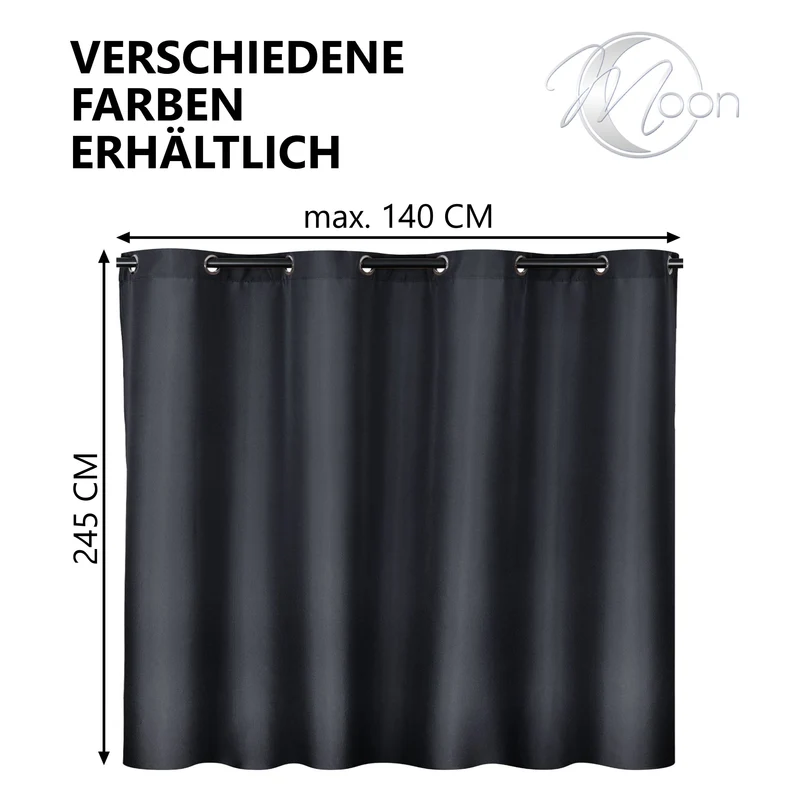 Moon Vorhang Ocean 70% Blickdicht Ösenvorhang 140x245cm verdunkelnd