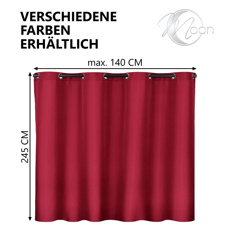 Moon Vorhang Ocean 70% Blickdicht Ösenvorhang 140x245cm verdunkelnd